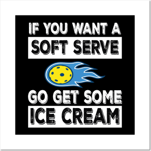 Pickleball Soft Serve Ice Cream Funny Pickleball Posters and Art